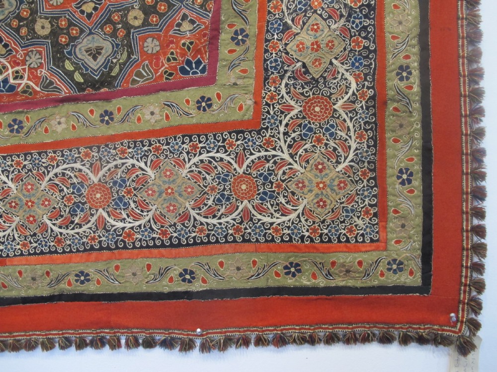 Fine Persian Embroidered Cover, Circa 1850, 1.80m x 1.37. (71