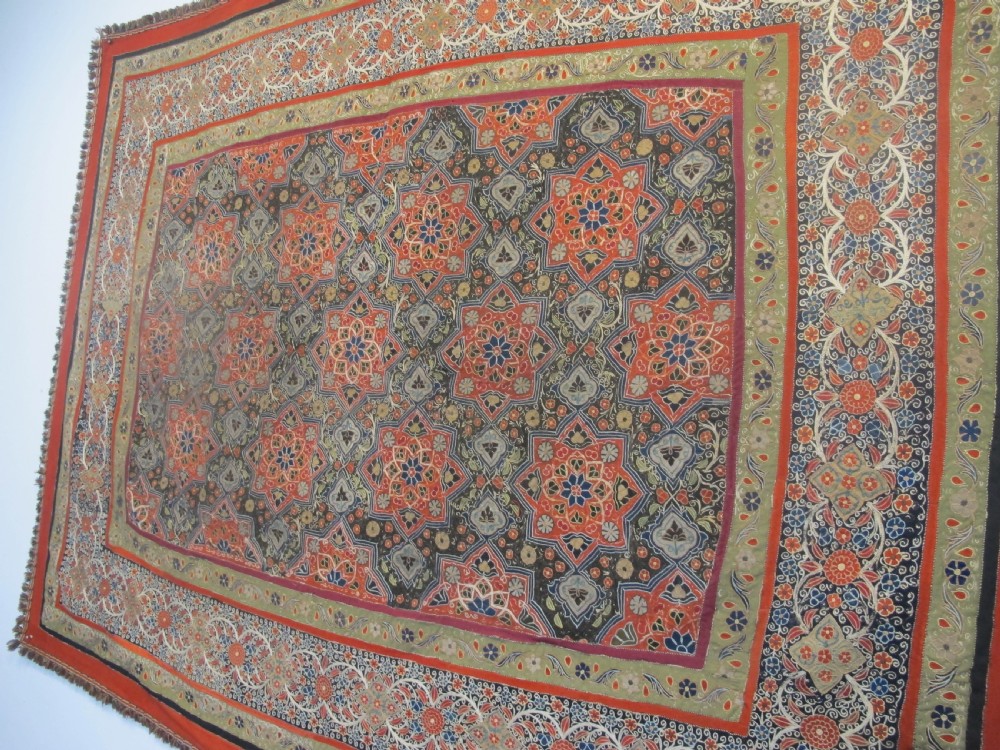 Fine Persian Embroidered Cover, Circa 1850, 1.80m x 1.37. (71