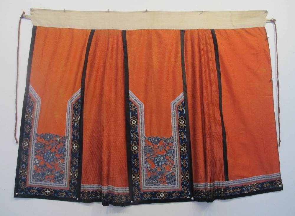 Fine Silk Embroidered and Appliqued Chinese Skirt View II