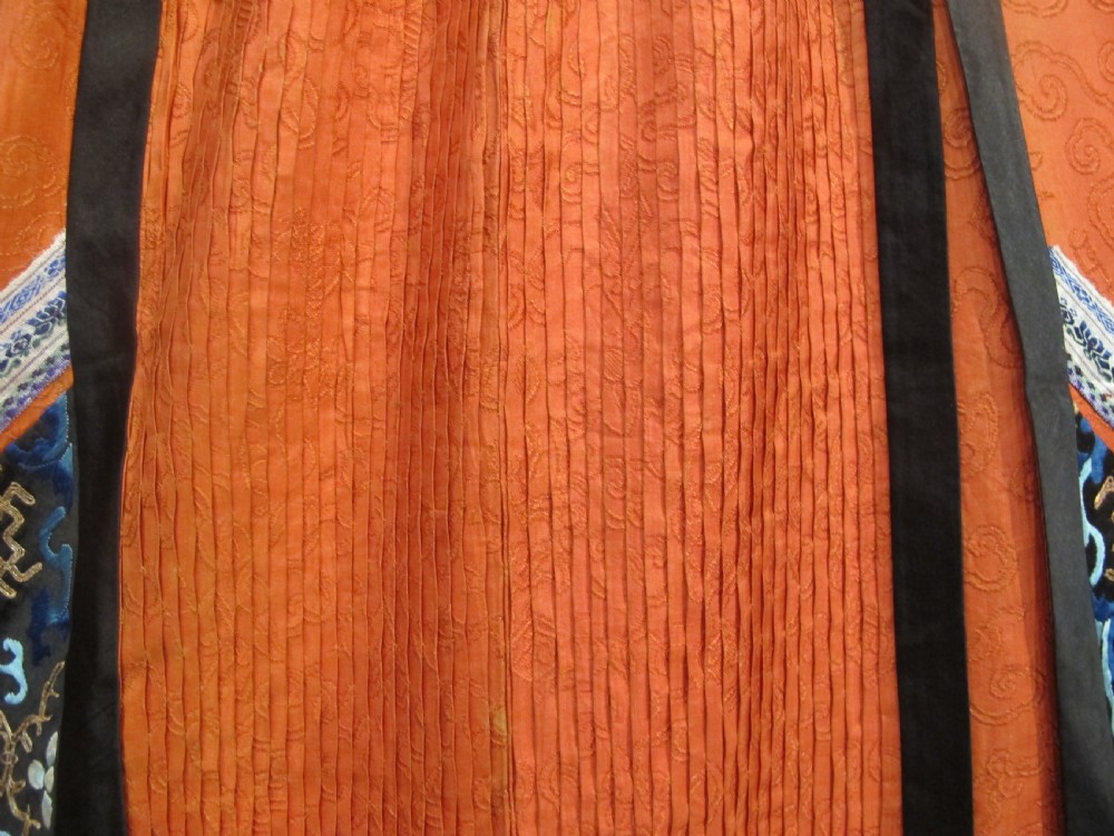 Fine Silk Embroidered and Appliqued Chinese Skirt View V