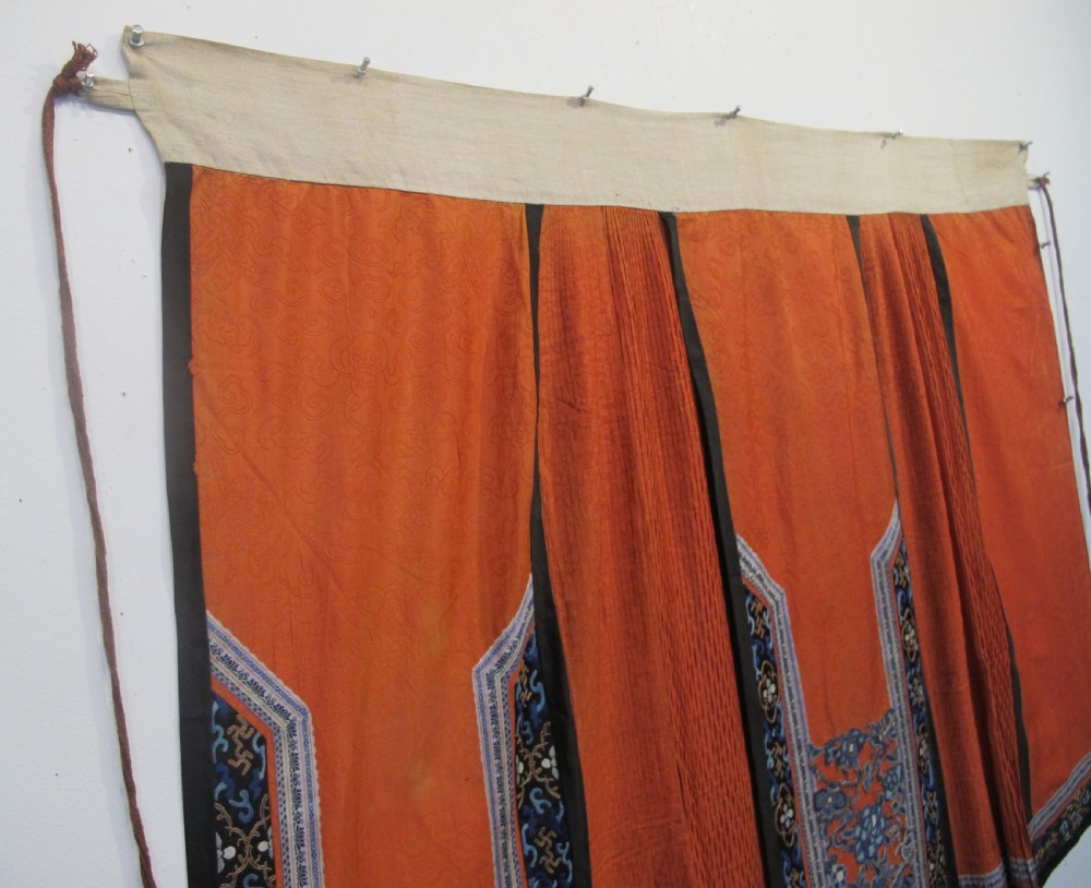 Fine Silk Embroidered and Appliqued Chinese Skirt View IX