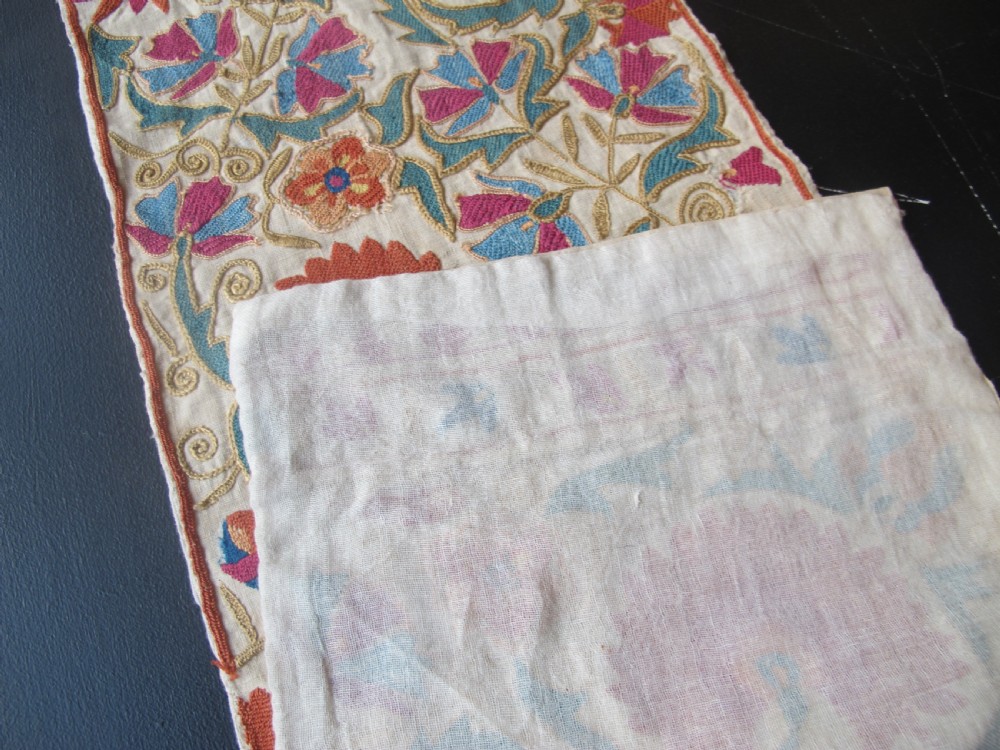 Exquisite Bokhara Suzani Fragment, Uzbekistan, Circa 1850, 108cm x 29cm. View VI