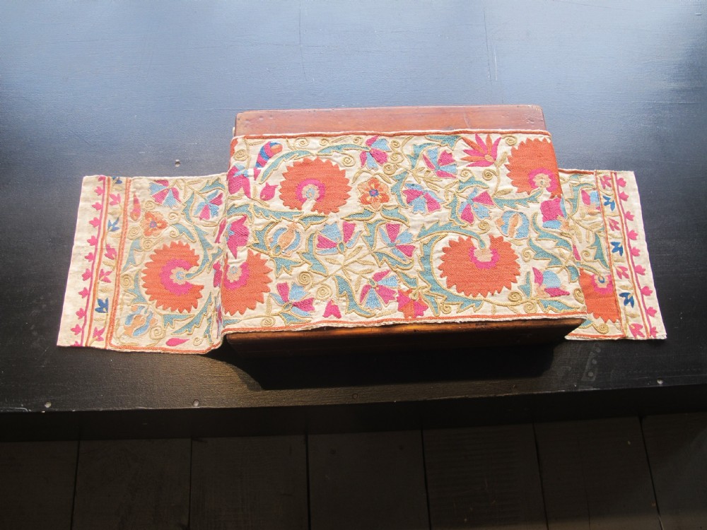 Exquisite Bokhara Suzani Fragment, Uzbekistan, Circa 1850, 108cm x 29cm. View IX