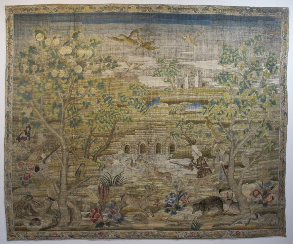 Rare Italian Floss Silk Tapestry, circa 1680, 2.06m x 2.51m