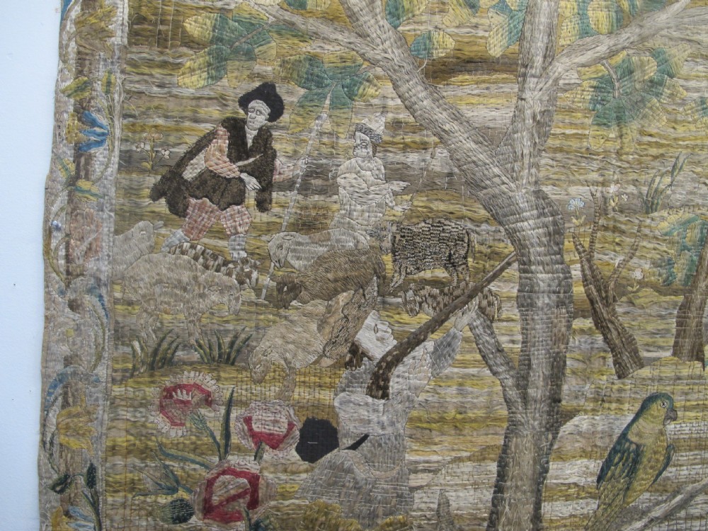 Rare Italian Floss Silk Tapestry, circa 1680, 2.06m x 2.51m View VI