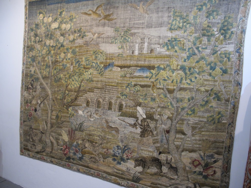 Rare Italian Floss Silk Tapestry, circa 1680, 2.06m x 2.51m View IX