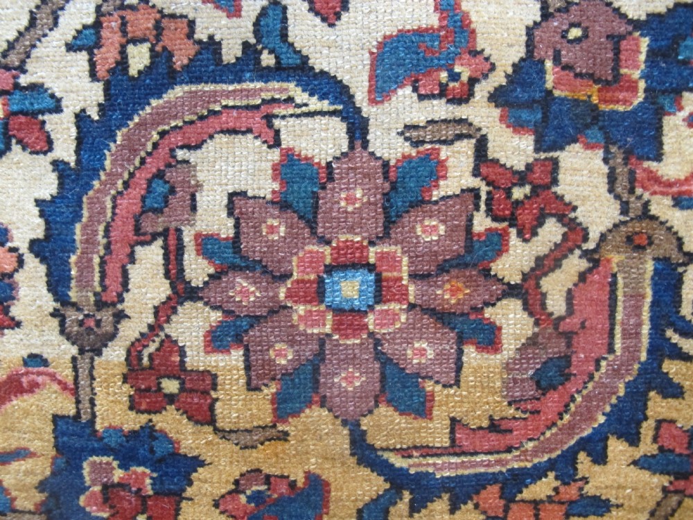 Rare Persian Village Rug with Saffron Yellow Field,  Circa 1890, 1.60m x 1.17m View X