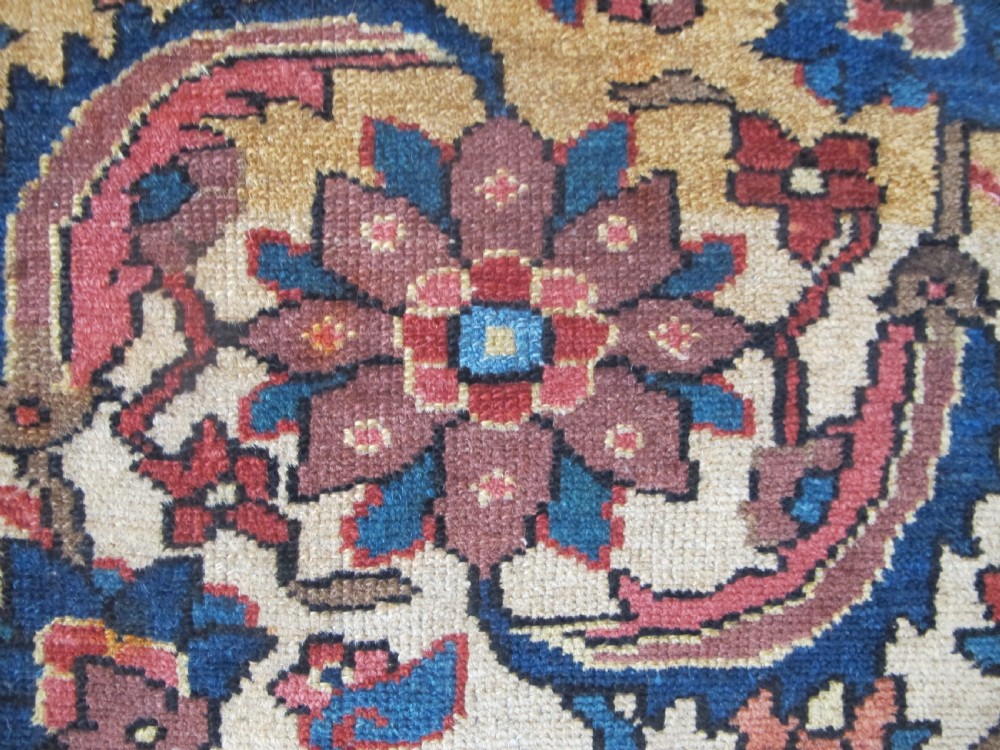 Rare Persian Village Rug with Saffron Yellow Field,  Circa 1890, 1.60m x 1.17m View XII