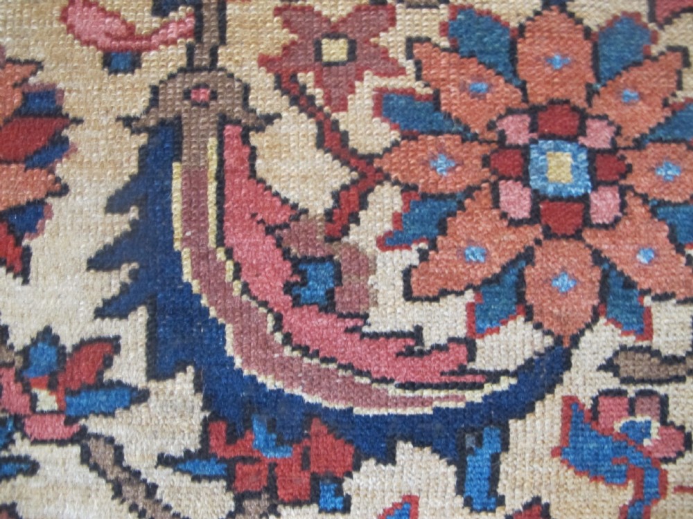 Rare Persian Village Rug with Saffron Yellow Field,  Circa 1890, 1.60m x 1.17m View XIV