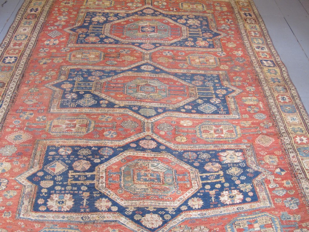 Exceptional Soumac Carpet, East Caucasus, Circa 1870, 2.0m x 2.00m View II