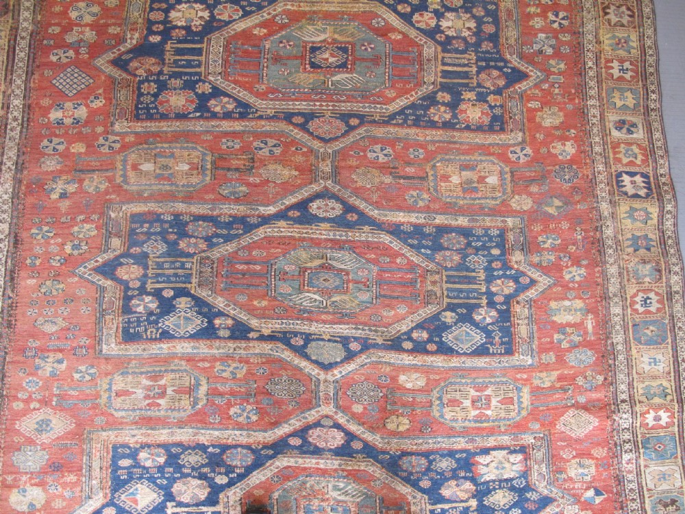 Exceptional Soumac Carpet, East Caucasus, Circa 1870, 2.0m x 2.00m View III