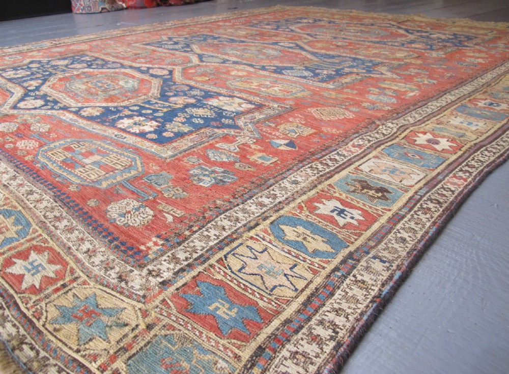 Exceptional Soumac Carpet, East Caucasus, Circa 1870, 2.0m x 2.00m View IV