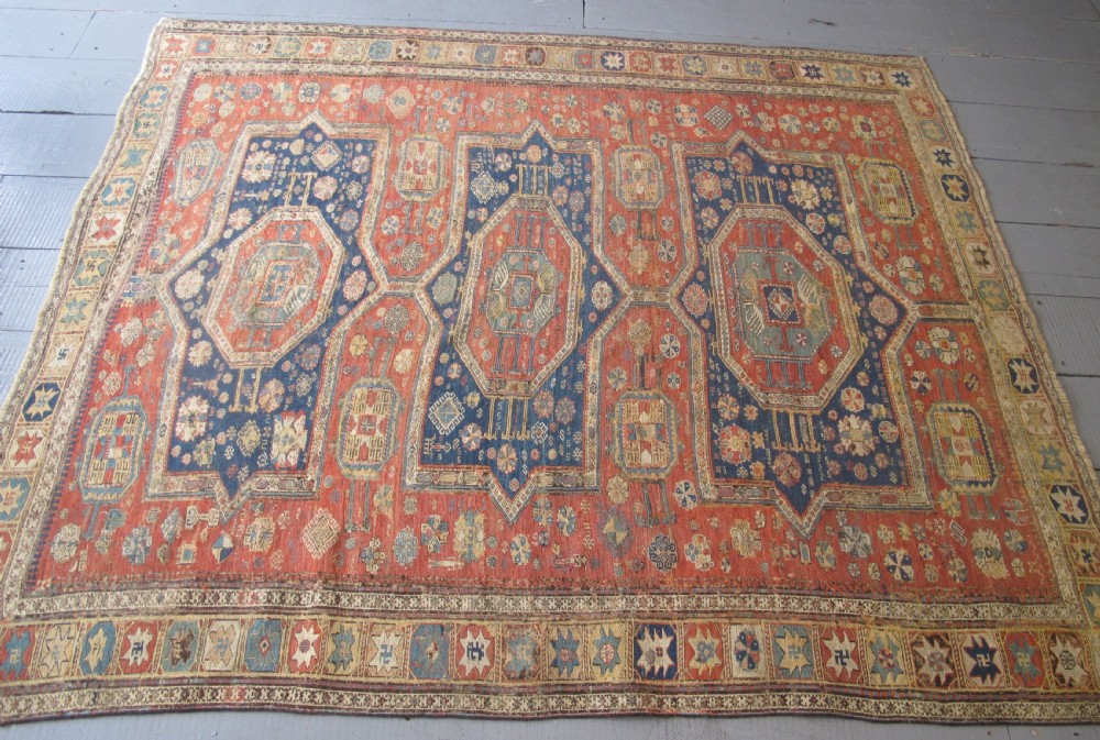 Exceptional Soumac Carpet, East Caucasus, Circa 1870, 2.0m x 2.00m View X