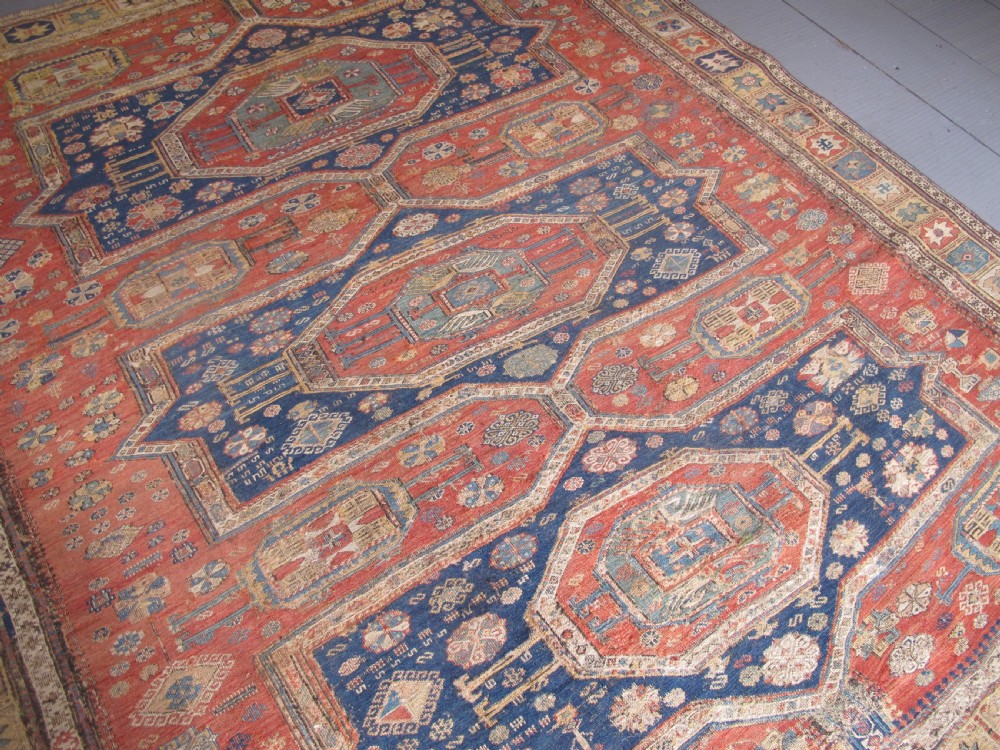 Exceptional Soumac Carpet, East Caucasus, Circa 1870, 2.0m x 2.00m View XI