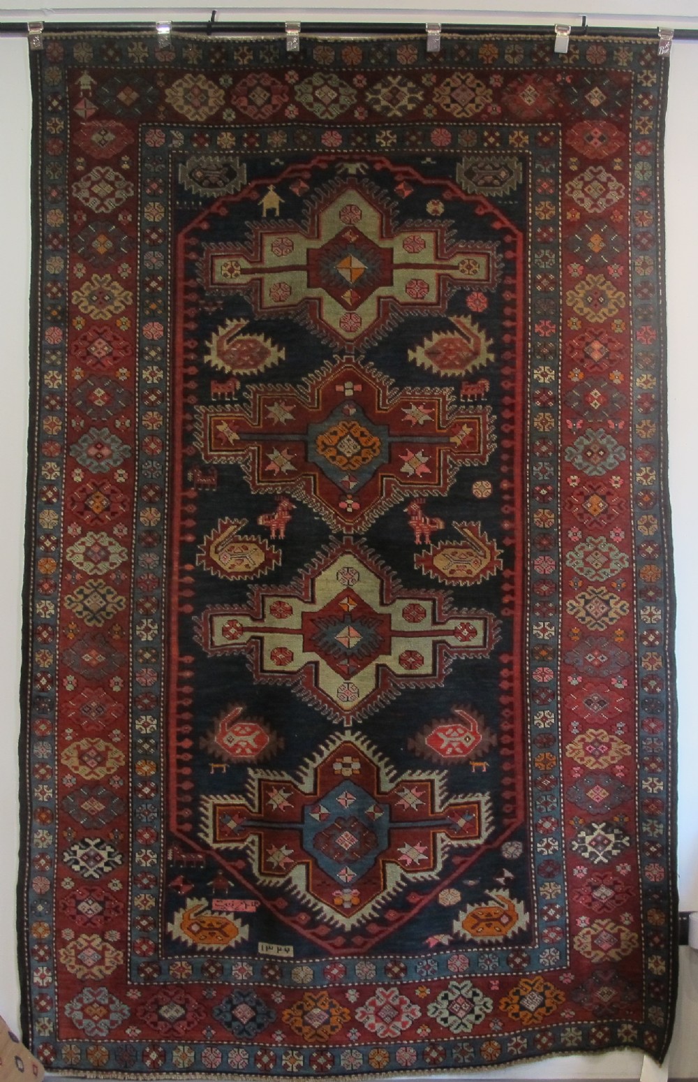 Caucasian Rug, Dated  Circa 1907, 2.65m x 1.65m 8'6