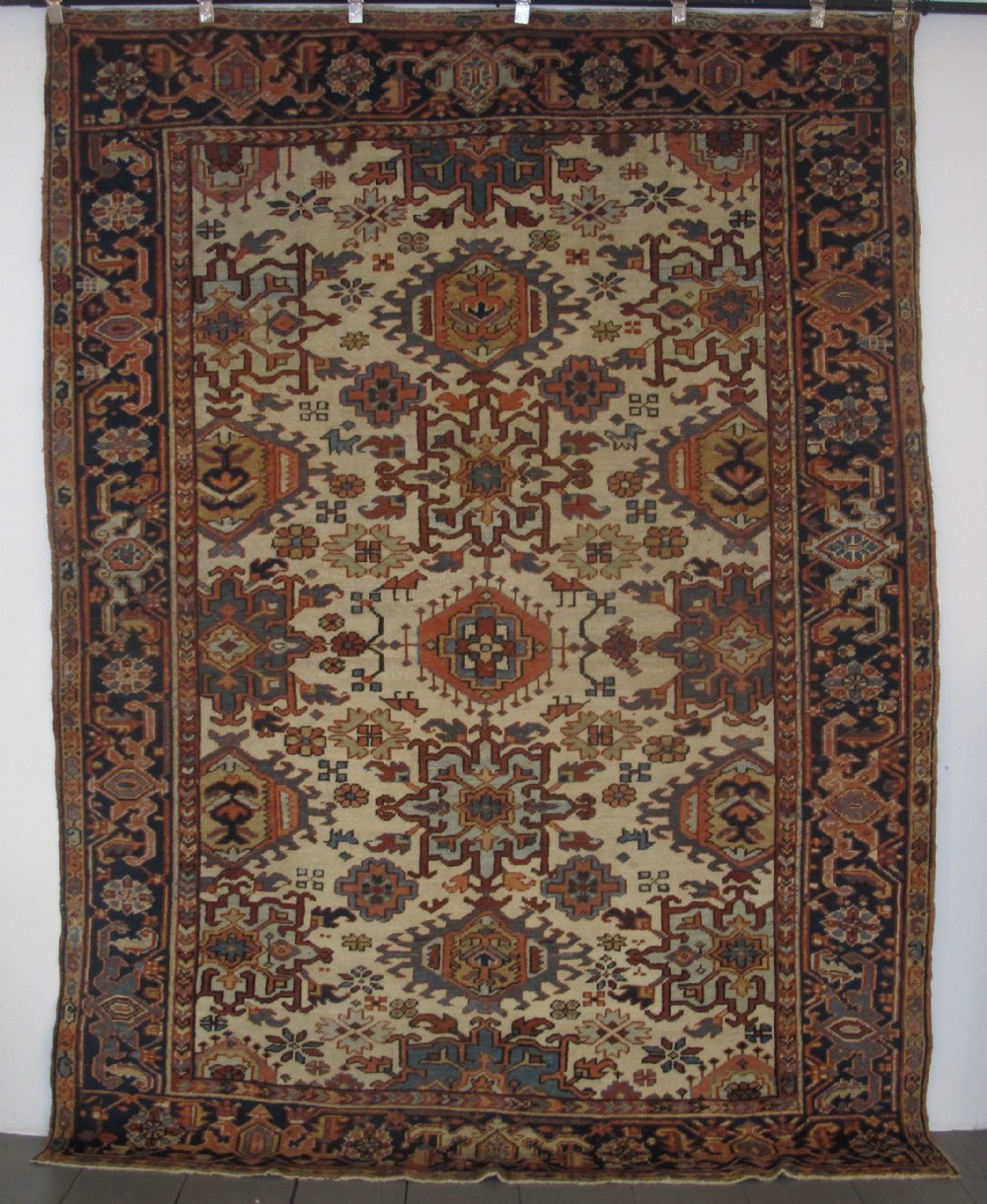 Ivory Ground Heriz Carpet, Circa 1890, 2.84m x 2.07m