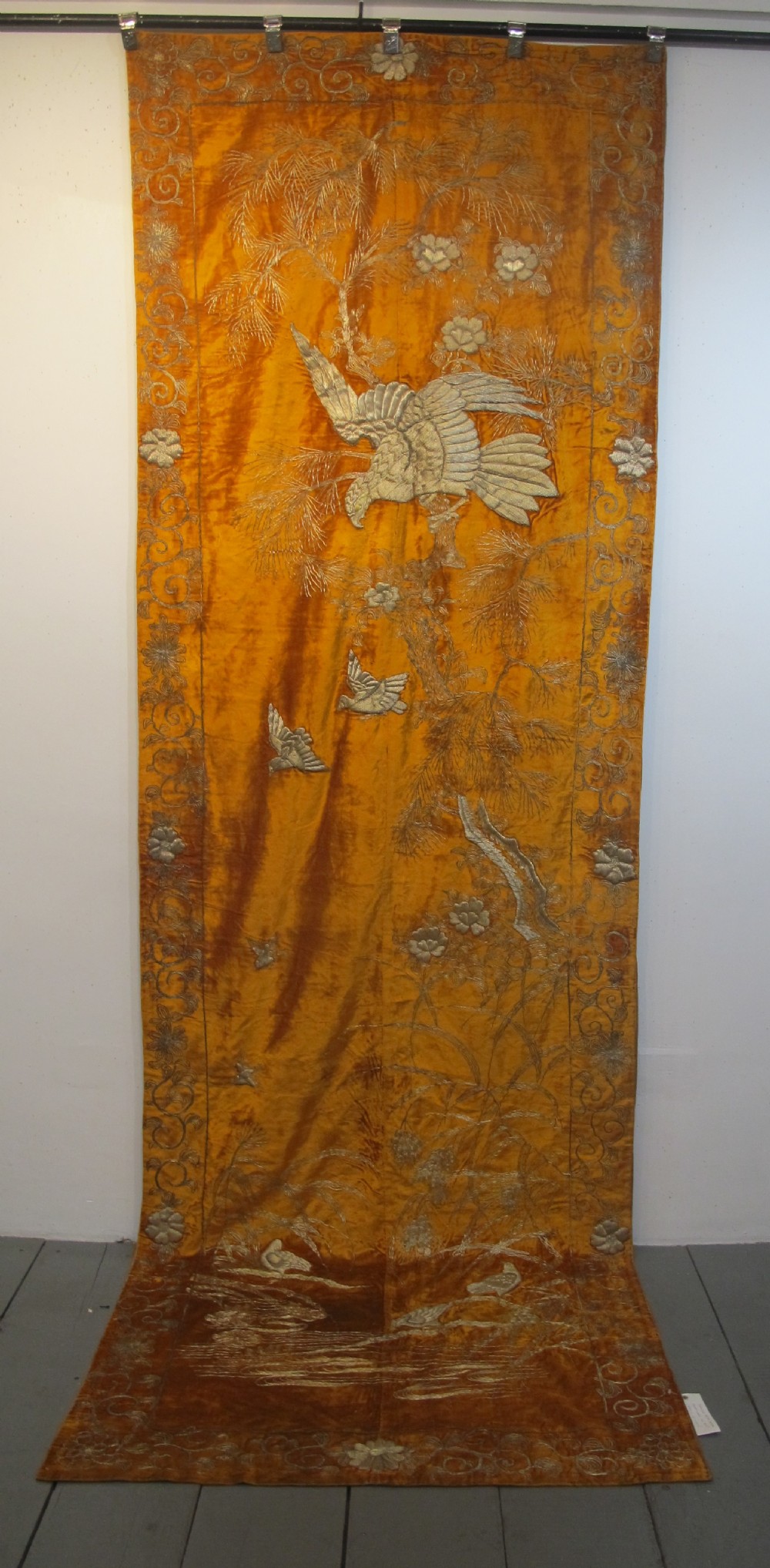 A Pair of Japanese Velvet Hangings, Circa 1920, 3.50m x 1.15m each View II