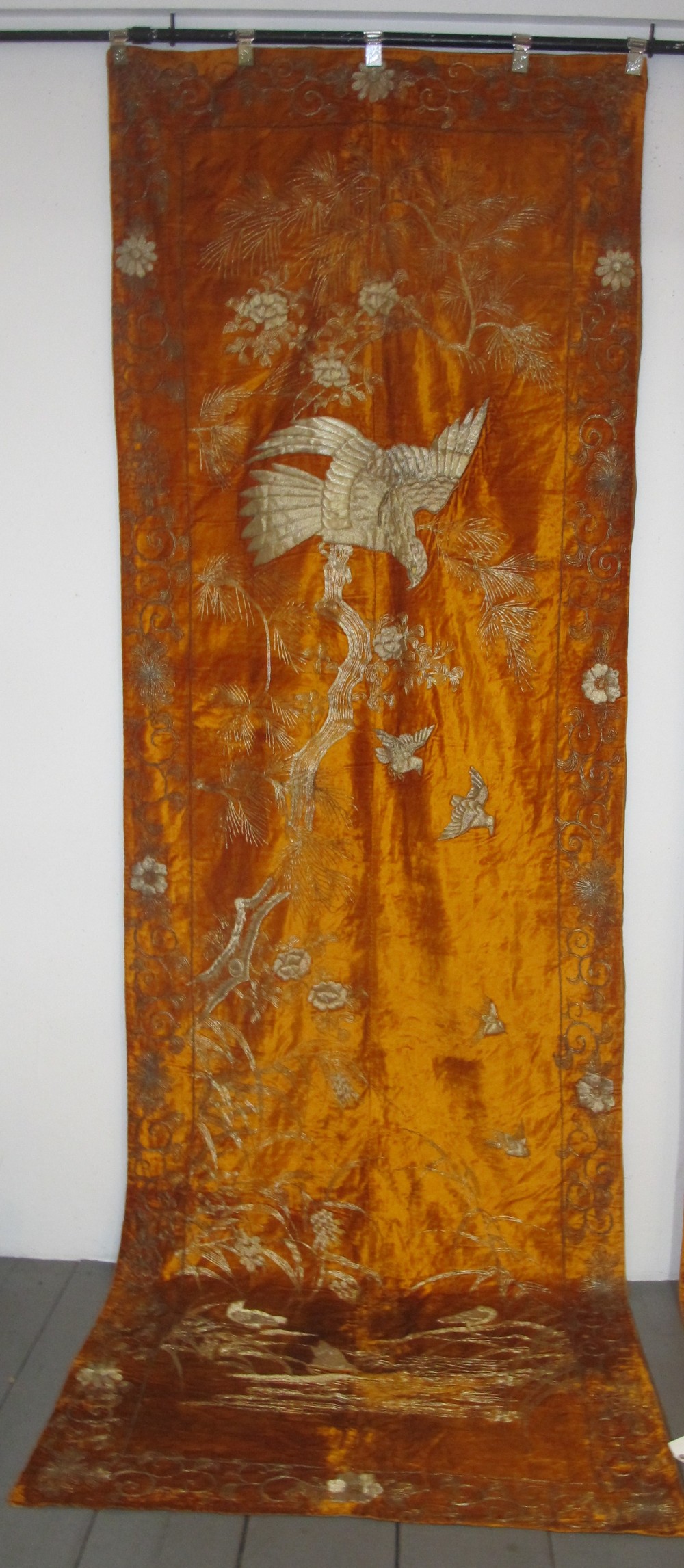 A Pair of Japanese Velvet Hangings, Circa 1920, 3.50m x 1.15m each View III