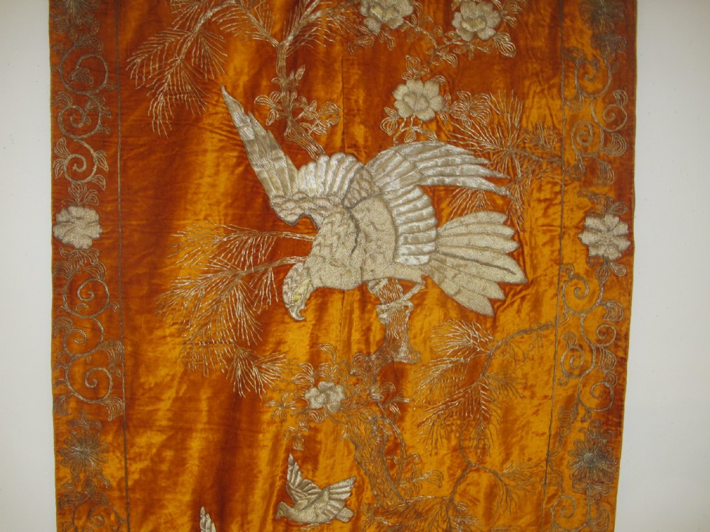 A Pair of Japanese Velvet Hangings, Circa 1920, 3.50m x 1.15m each View X