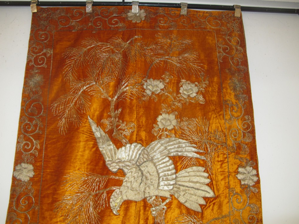 A Pair of Japanese Velvet Hangings, Circa 1920, 3.50m x 1.15m each View XI