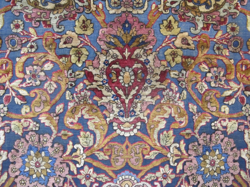 Exceptional Souf Silk Kashan Rug, Persia circa 1920, 2.03m x 1.35m View II