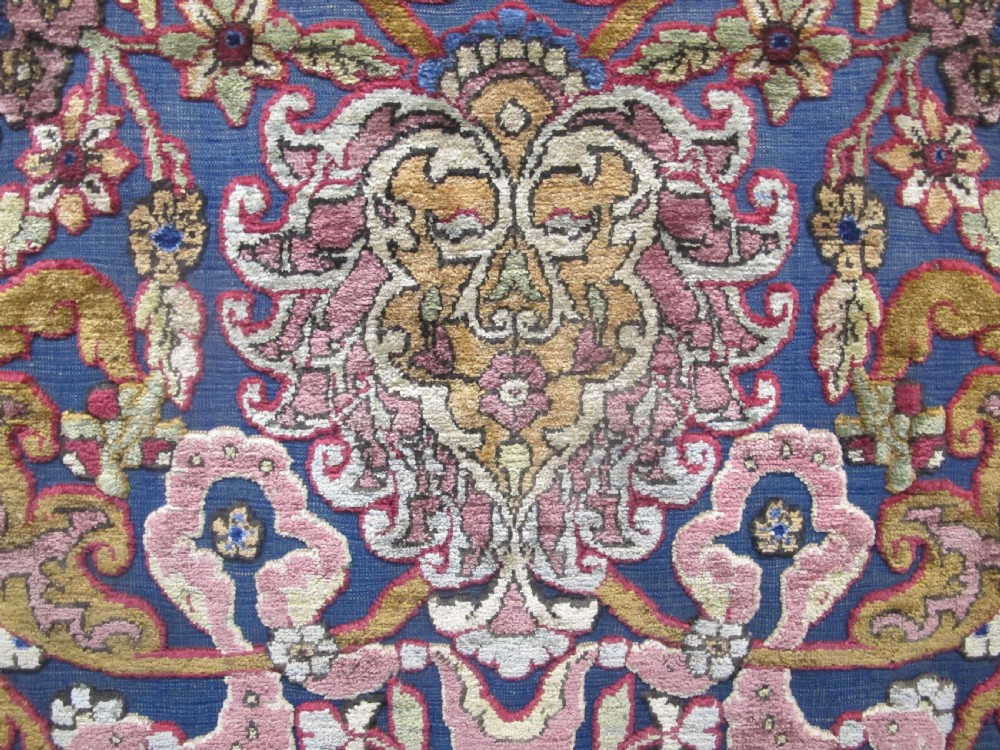 Exceptional Souf Silk Kashan Rug, Persia circa 1920, 2.03m x 1.35m View III