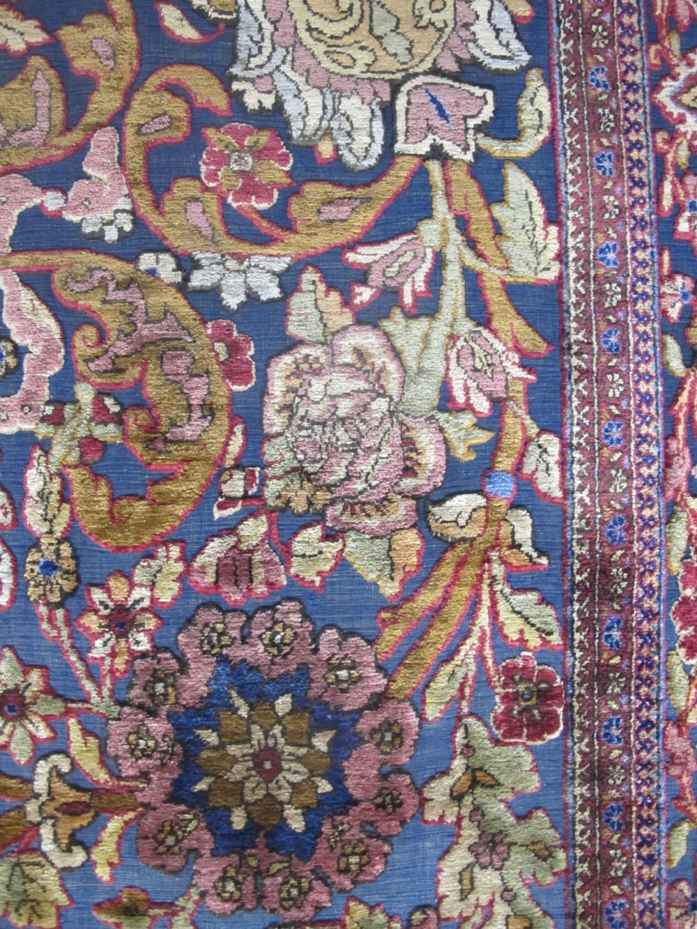 Exceptional Souf Silk Kashan Rug, Persia circa 1920, 2.03m x 1.35m View IV