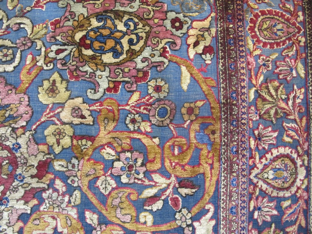 Exceptional Souf Silk Kashan Rug, Persia circa 1920, 2.03m x 1.35m View VI