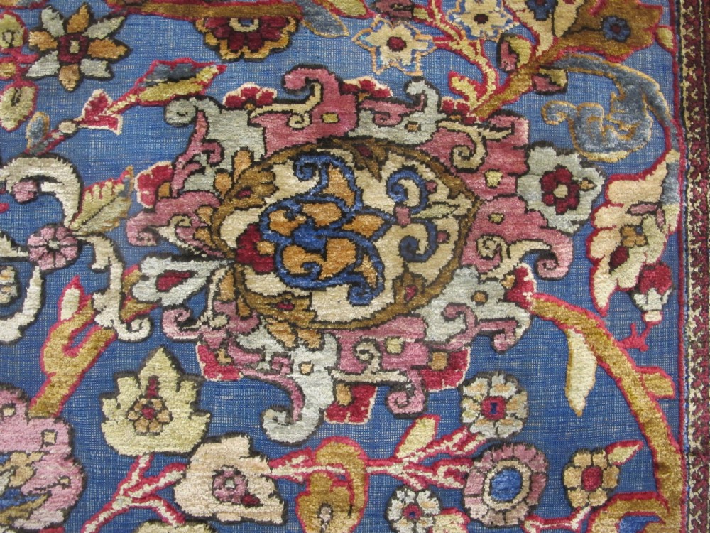Exceptional Souf Silk Kashan Rug, Persia circa 1920, 2.03m x 1.35m View VIII