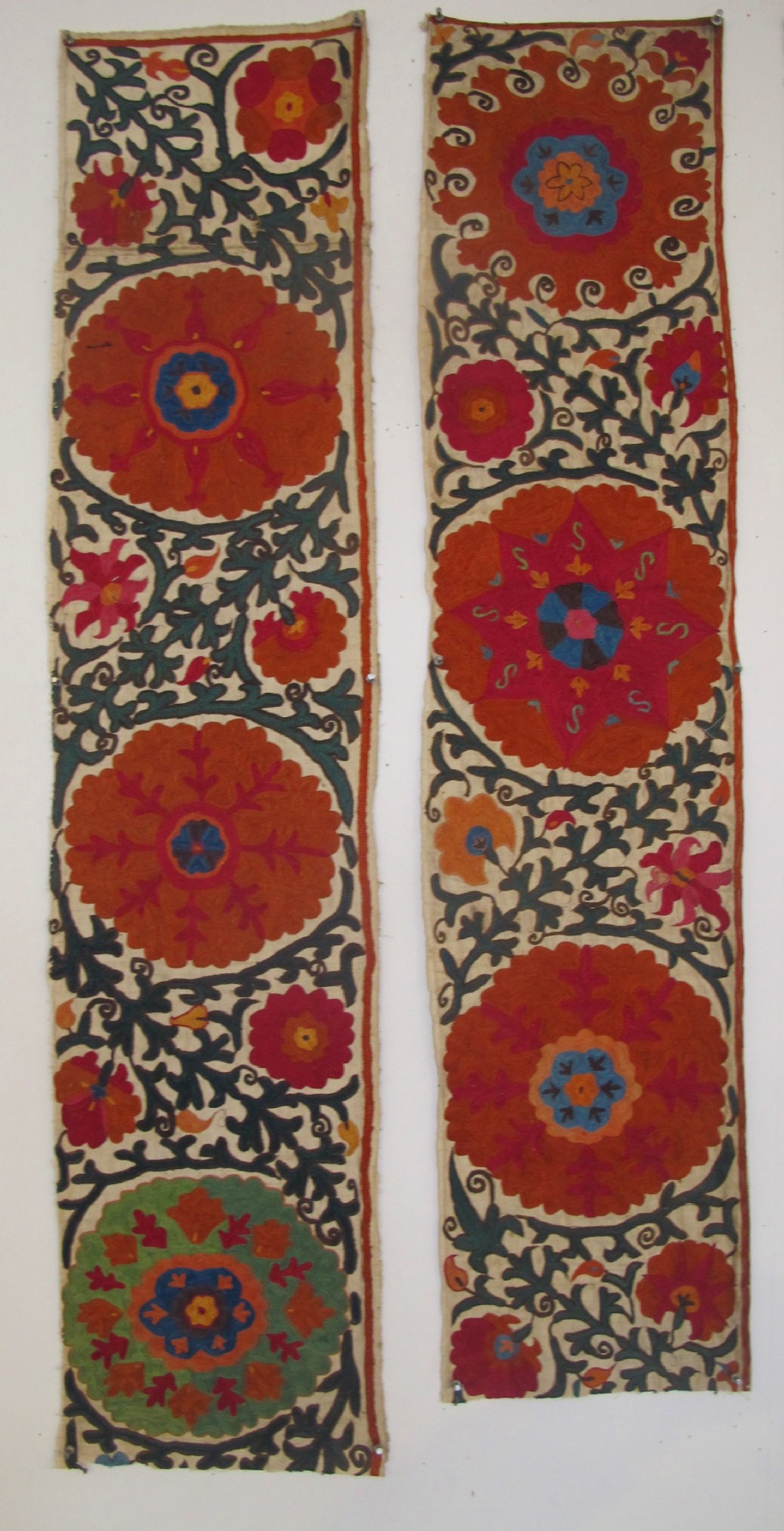 A Group of Four Suzani Border Fragments, Uzbekistan, Circa 1850 View II