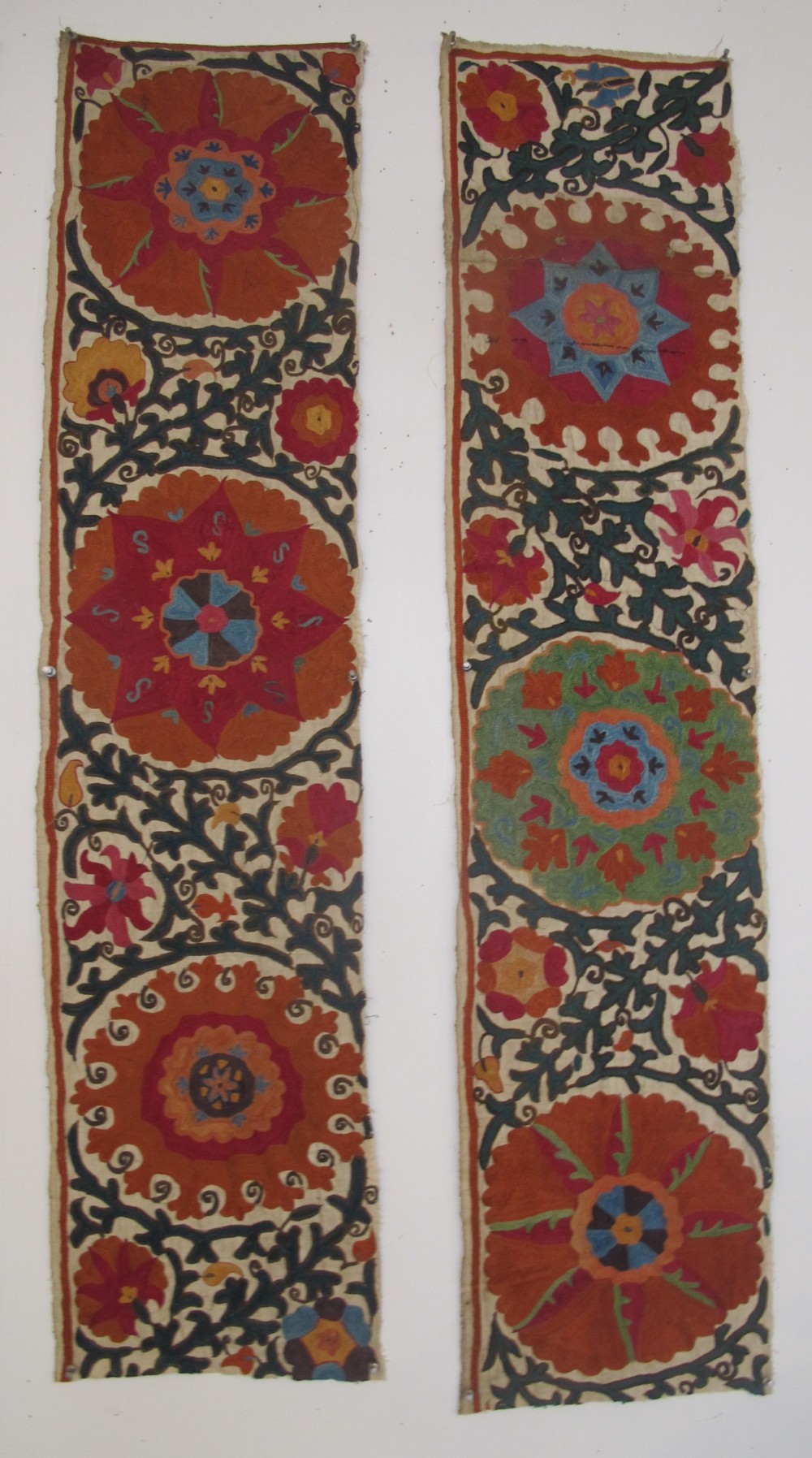 A Group of Four Suzani Border Fragments, Uzbekistan, Circa 1850 View III