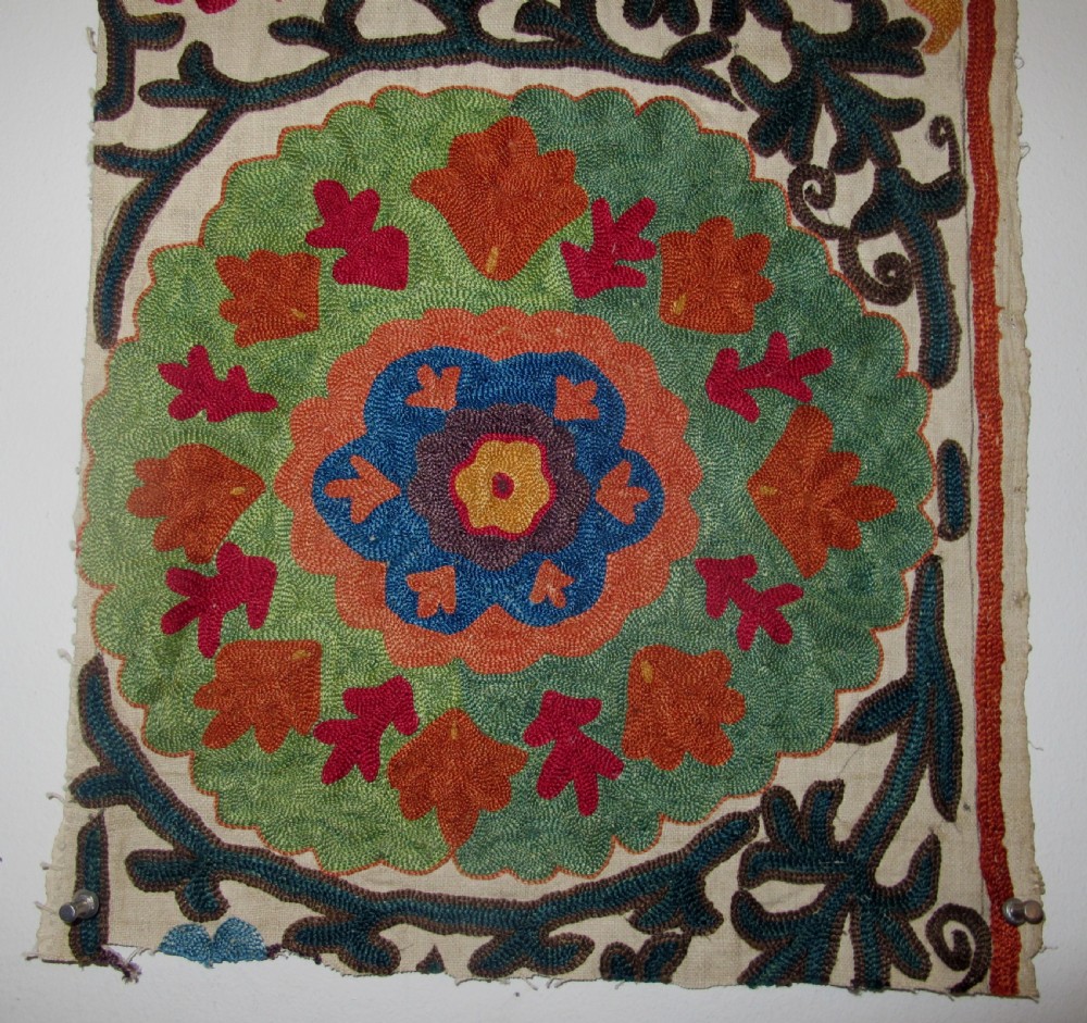 A Group of Four Suzani Border Fragments, Uzbekistan, Circa 1850 View IV