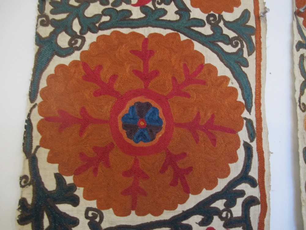 A Group of Four Suzani Border Fragments, Uzbekistan, Circa 1850 View V