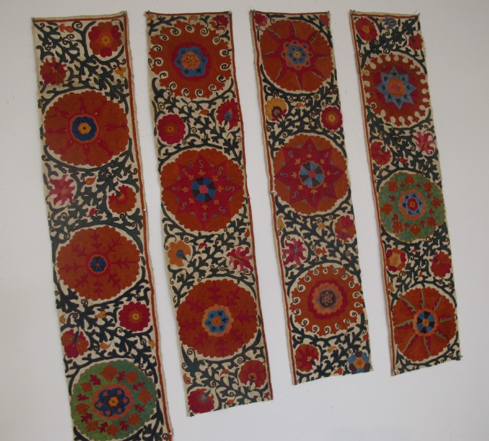 A Group of Four Suzani Border Fragments, Uzbekistan, Circa 1850 View IX