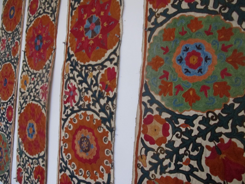 A Group of Four Suzani Border Fragments, Uzbekistan, Circa 1850 View X