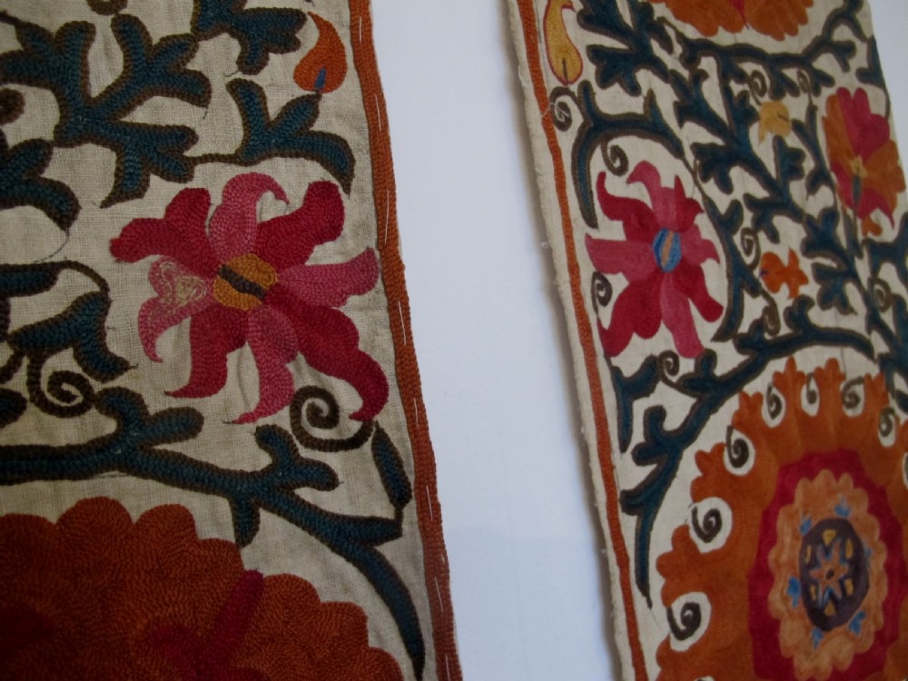 A Group of Four Suzani Border Fragments, Uzbekistan, Circa 1850 View XII