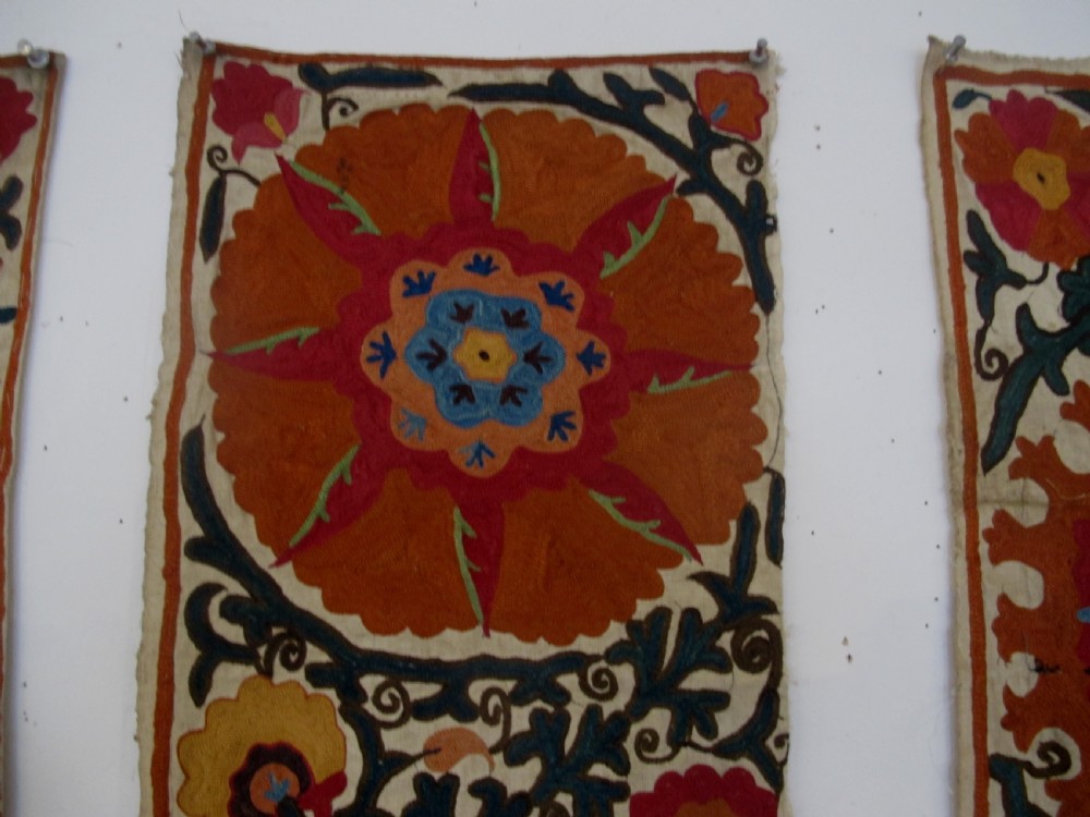 A Group of Four Suzani Border Fragments, Uzbekistan, Circa 1850 View XIII