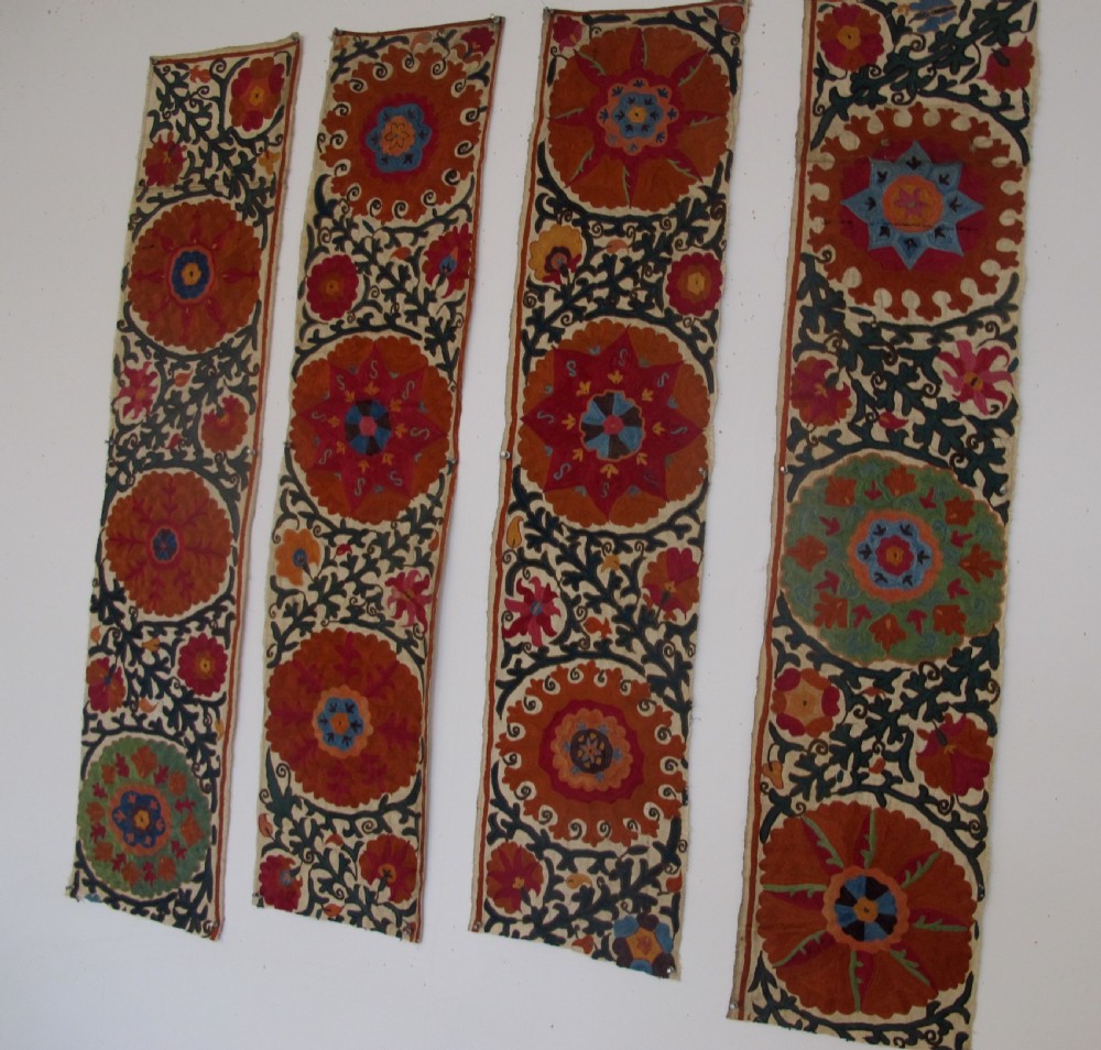 A Group of Four Suzani Border Fragments, Uzbekistan, Circa 1850 View XIV