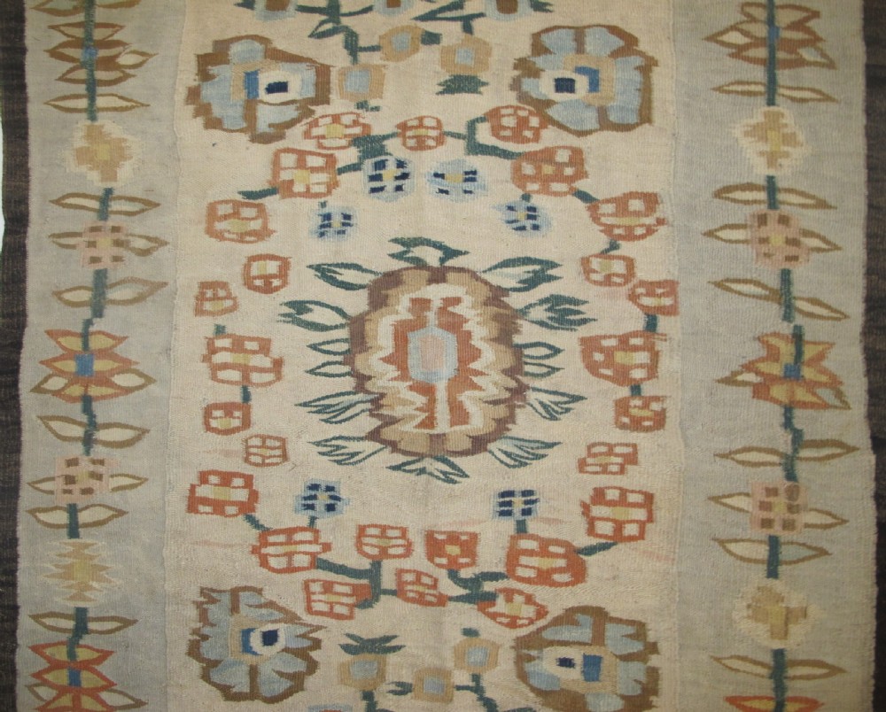 UKrainian Wool Kilim, Circa 1890, 1.62m x 0.87m View II