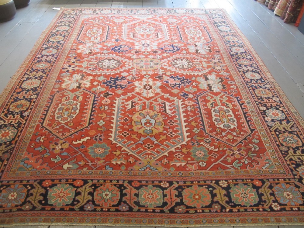 Handsome 19th Century Heriz Carpet, 3.41m x 2.62m View II