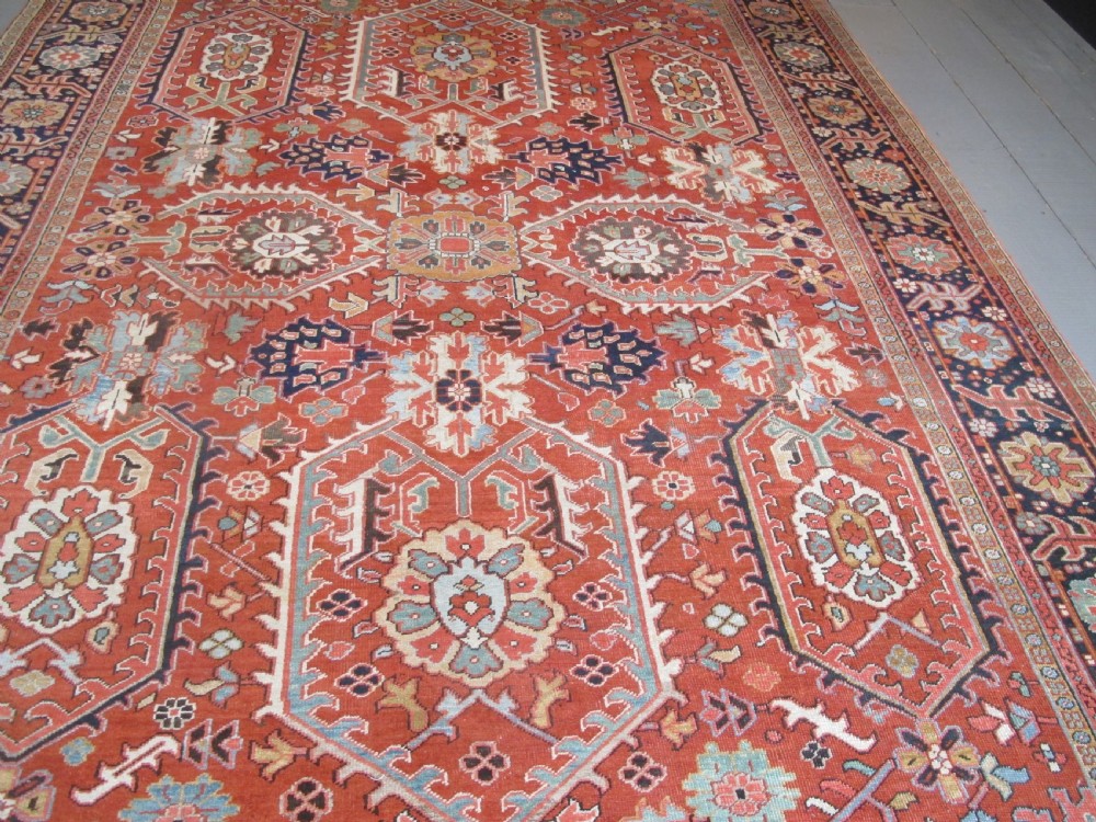 Handsome 19th Century Heriz Carpet, 3.41m x 2.62m View IV