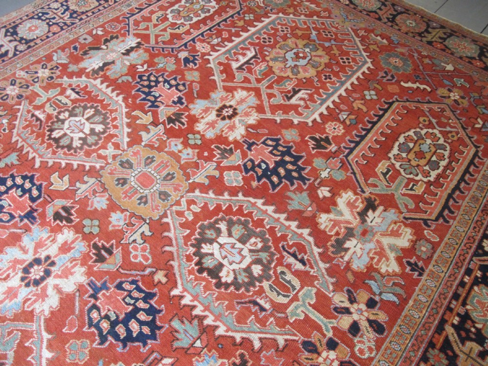 Handsome 19th Century Heriz Carpet, 3.41m x 2.62m View V