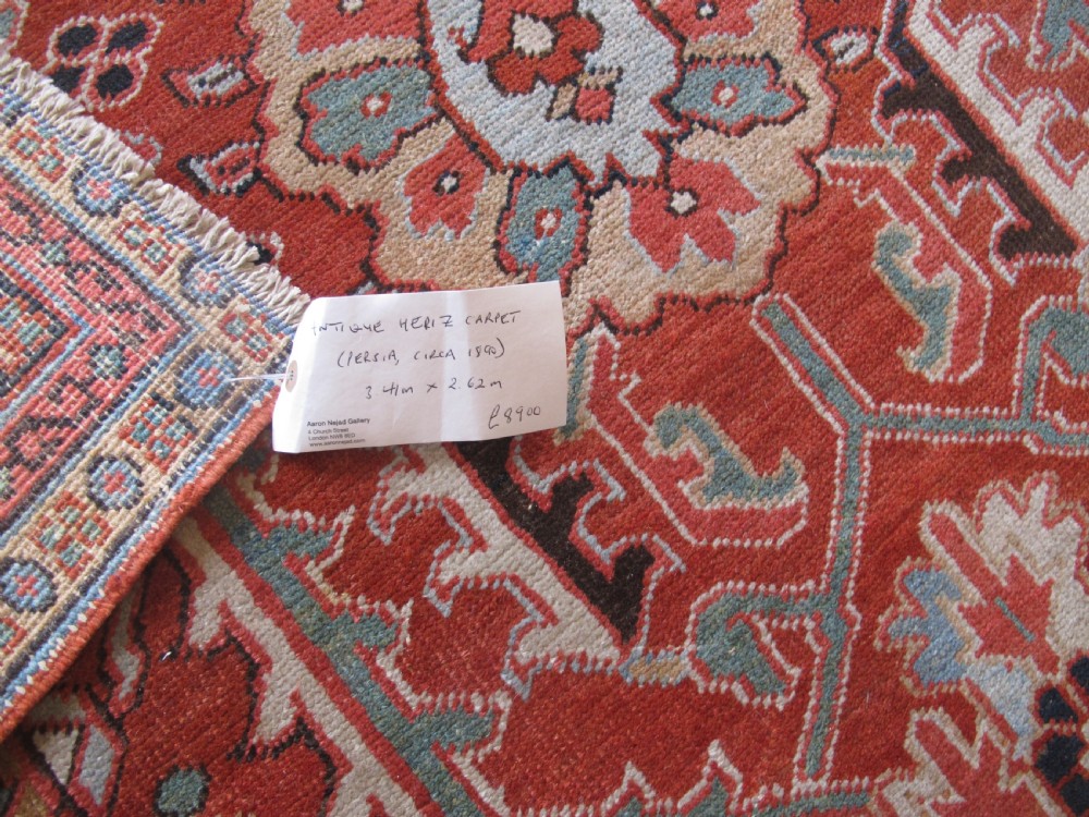 Handsome 19th Century Heriz Carpet, 3.41m x 2.62m View XI