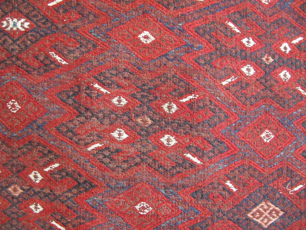 Antique Turkoman Flatwoven Carpet, Circa 1880, 3.20m x 2.06m View XIII