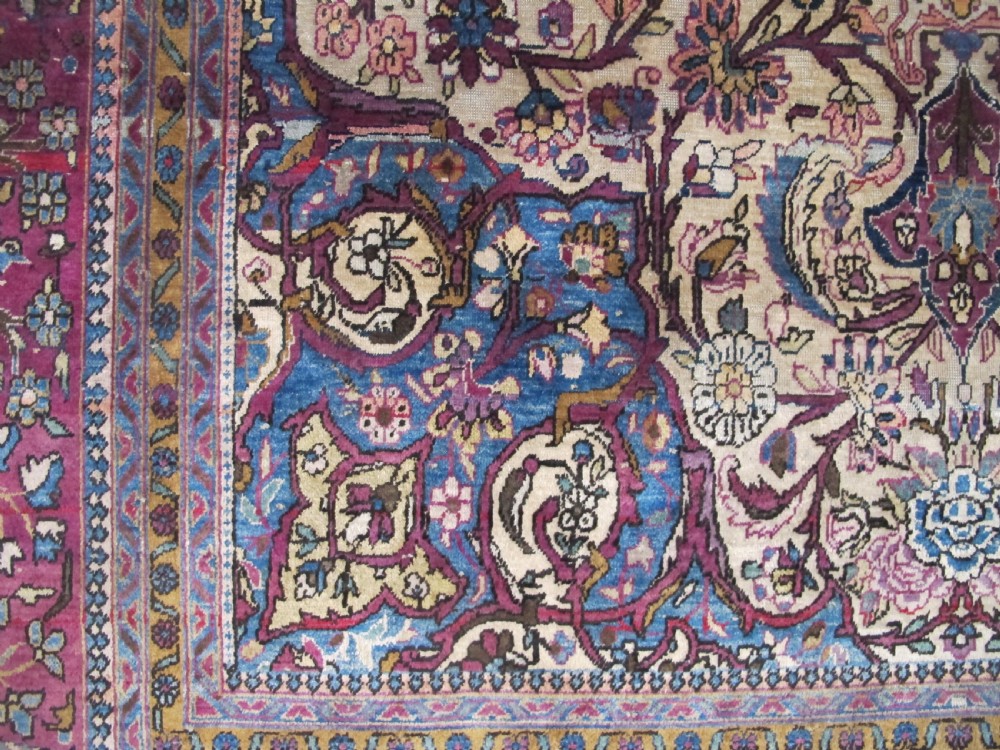 Fine Silk Kashan Rug, Persia, Circa 1910, 1.93m x 1.30m View VI