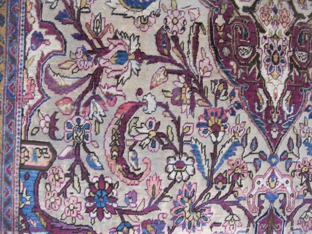 Fine Silk Kashan Rug, Persia, Circa 1910, 1.93m x 1.30m View VII