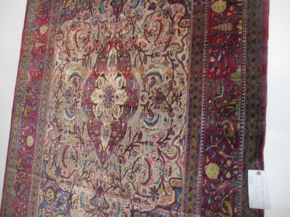 Fine Silk Kashan Rug, Persia, Circa 1910, 1.93m x 1.30m View XI