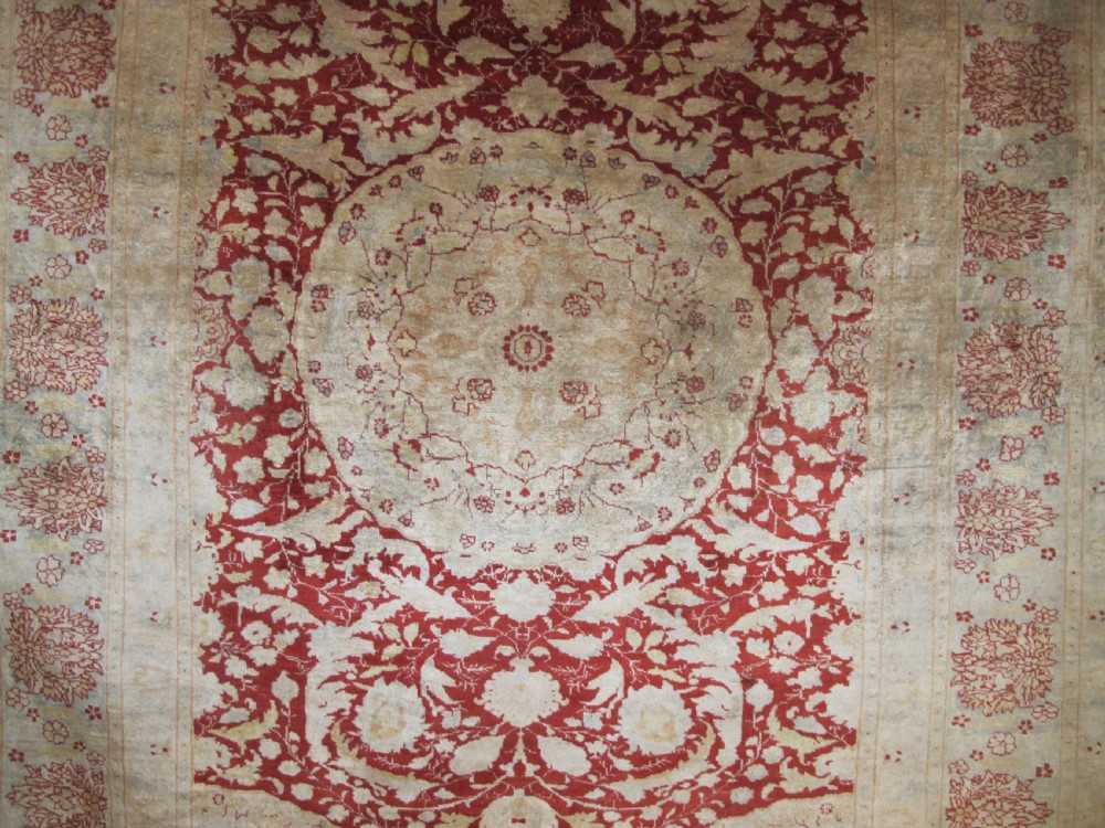 Fine Silk Tabriz Rug, Circa 1900, 1.62m x 1.18m View II