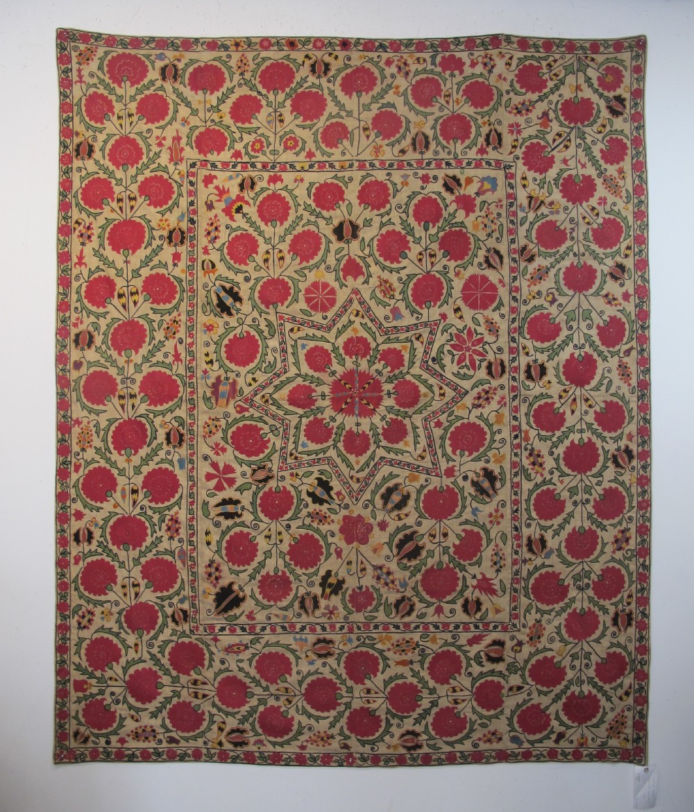 Exceptional Suzani, Uzbekistan, circa 1840, 2.17m x 1.77m