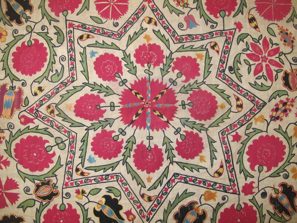 Exceptional Suzani, Uzbekistan, circa 1840, 2.17m x 1.77m View II